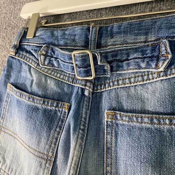 Free People Denim Shorts 24 Blue Jesse Carpenter Button Fly Distressed - Picture 6 of 16